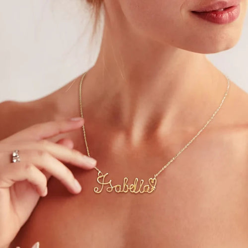 Custom Birthstone Name Necklace