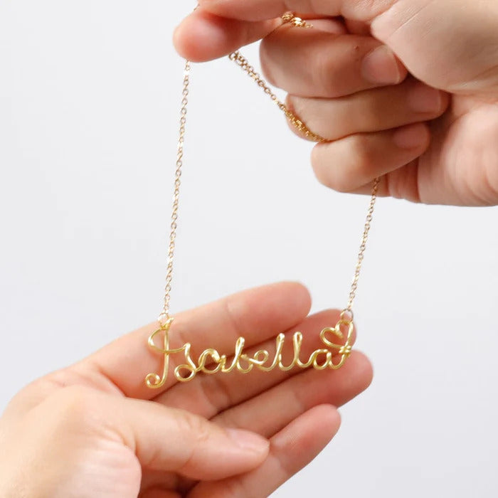 Custom Birthstone Name Necklace